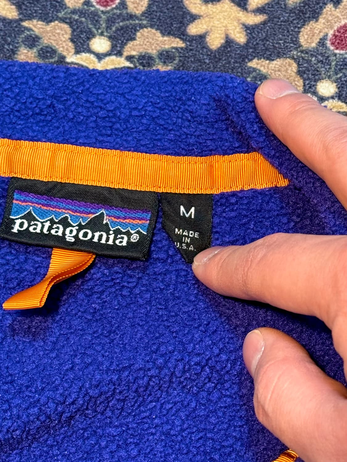 90s 파타고니아 신칠라 스냅티 로얄블루 틸그린 상품이미지5
