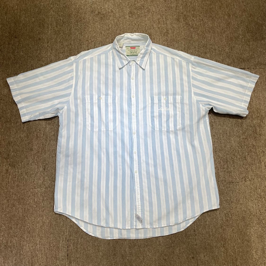 (XL) 90‘s Levi's 리바이스 스트라이프 반팔 셔츠  상품이미지4