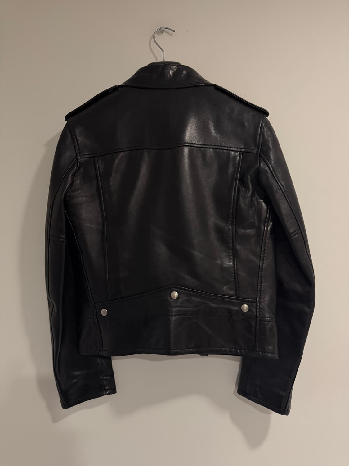 생로랑 L01 클래식 모터사이클 램스킨 레더 자켓 상품이미지3