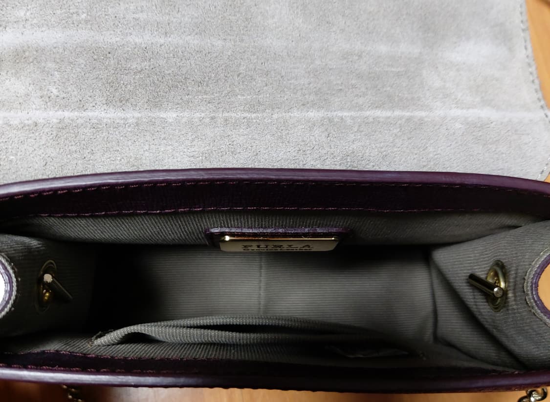 FURLA Julia 체인 퍼플 사피아노 레더 미니 크로스바디 백/숄더백 상품이미지7