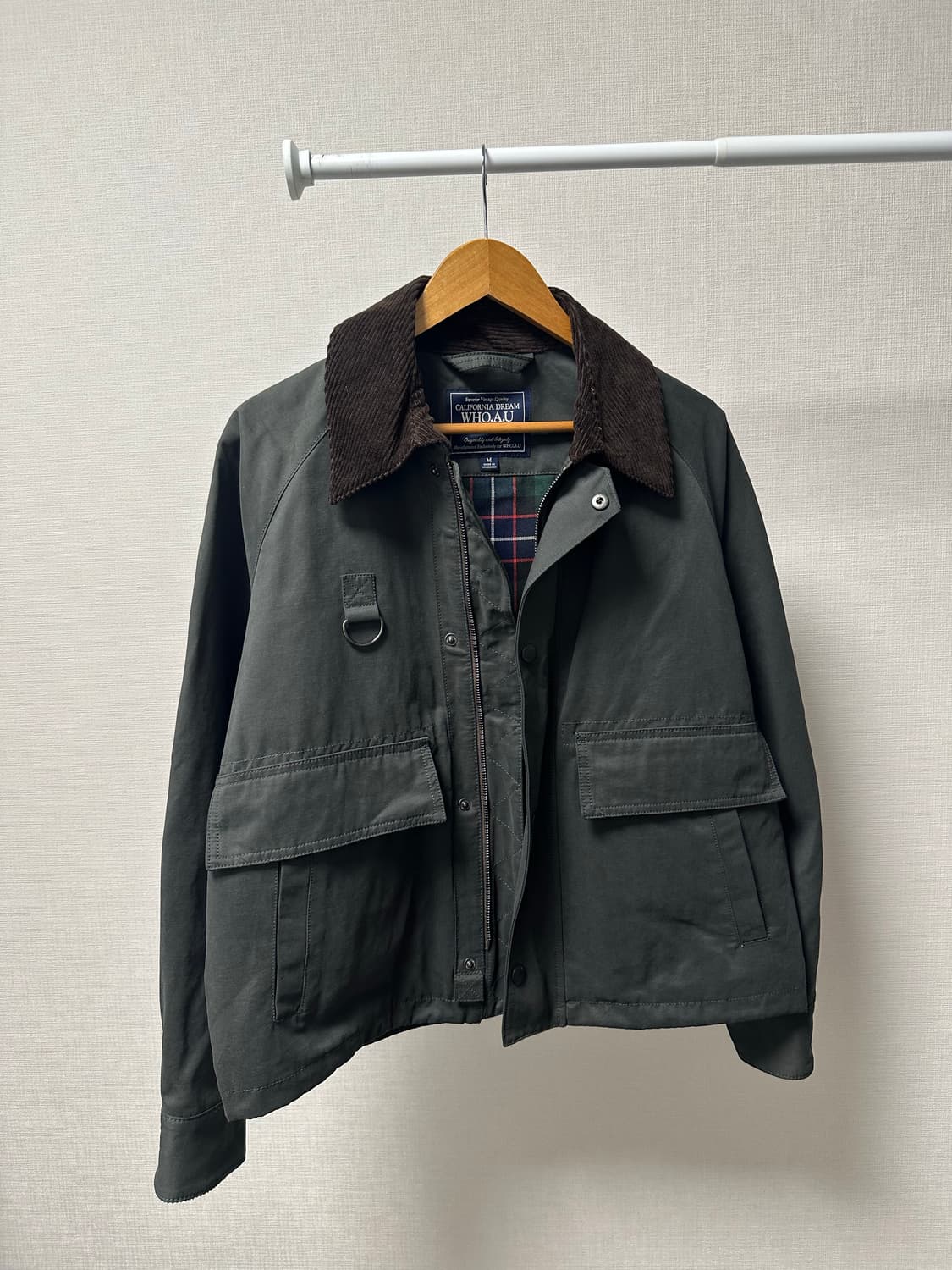 후아유 바버자켓 다크그린 상품이미지4