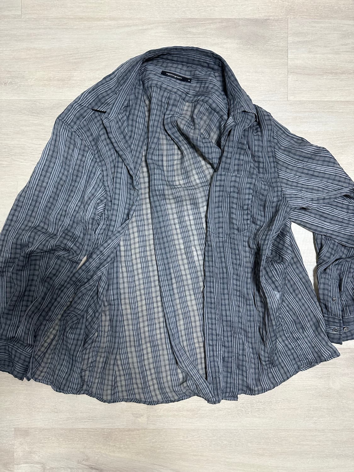 Hatchingroom 셔링 체크 셔츠 상품이미지2