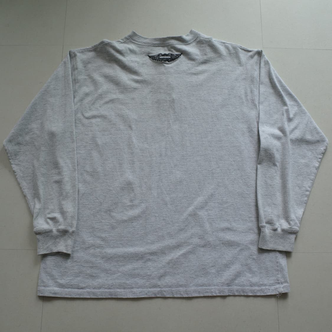 90s USA 할리데이비슨 자수 헨리넥 긴팔티 (2XL)  상품이미지5