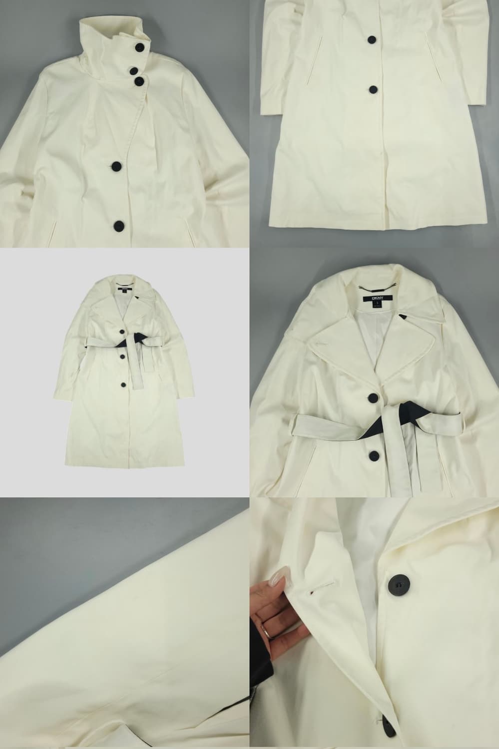 Dkny 도나카란 벨티으 하이넥 트렌치 롱 코트 상품이미지3