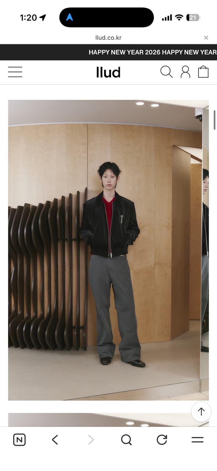 [2] Waviness 웨이비니스 25ss 벨벳 옥스포드 블루종 블랙 상품이미지1