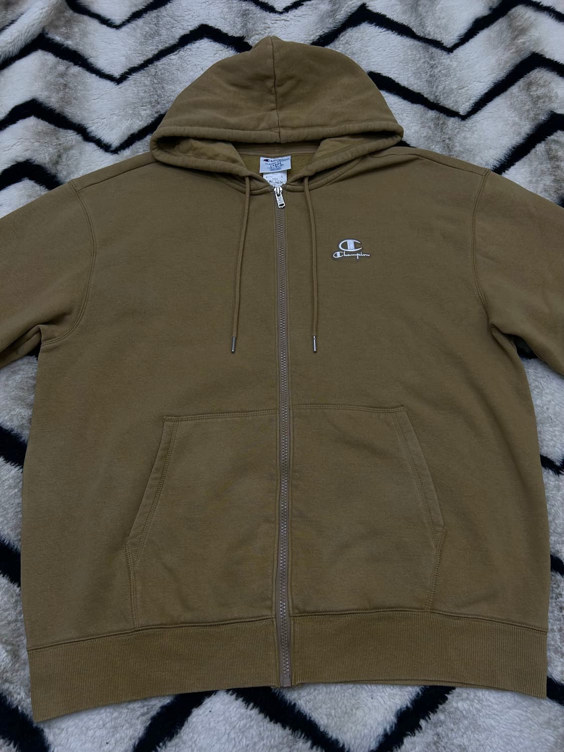 [2XL]챔피온 로고oz 클래식 후드집업/기모/옅은브라운 상품이미지3