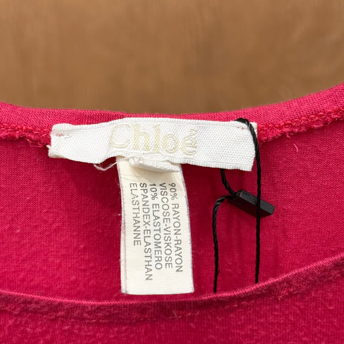 끌로에 반팔 티셔츠 전면 빅로고 프린팅 디테일 슬림핏 핑크 상품이미지8