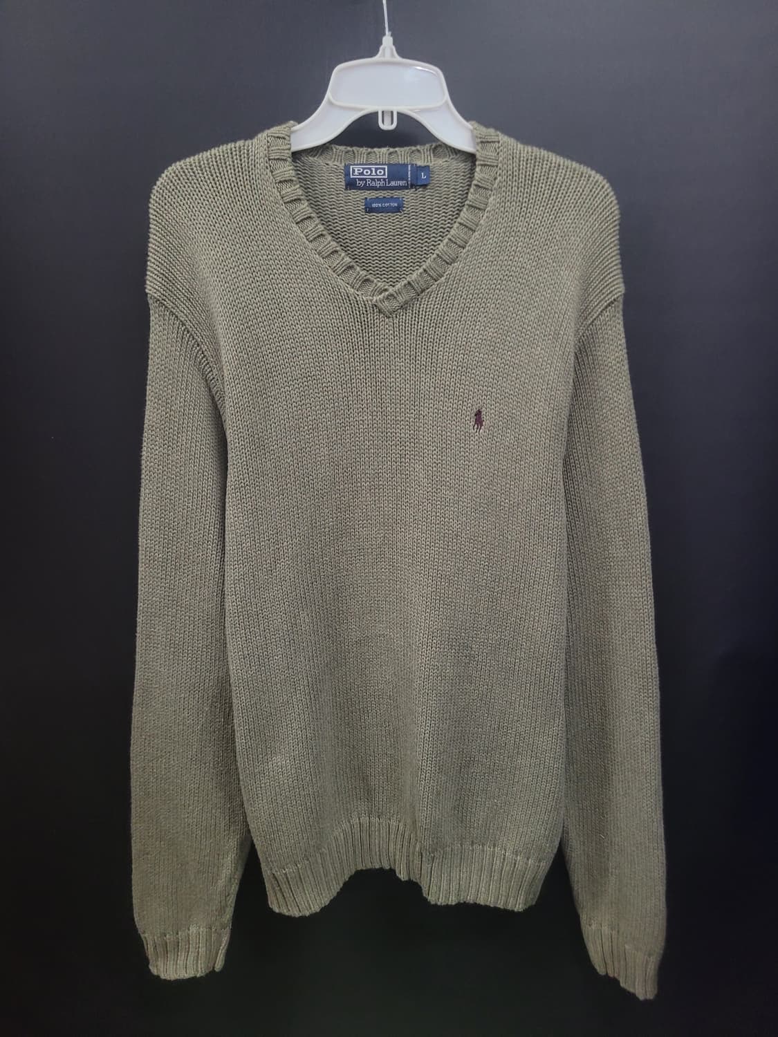 Ralph Lauren 랄프로렌 자수로고 브이넥 니트 상품이미지1