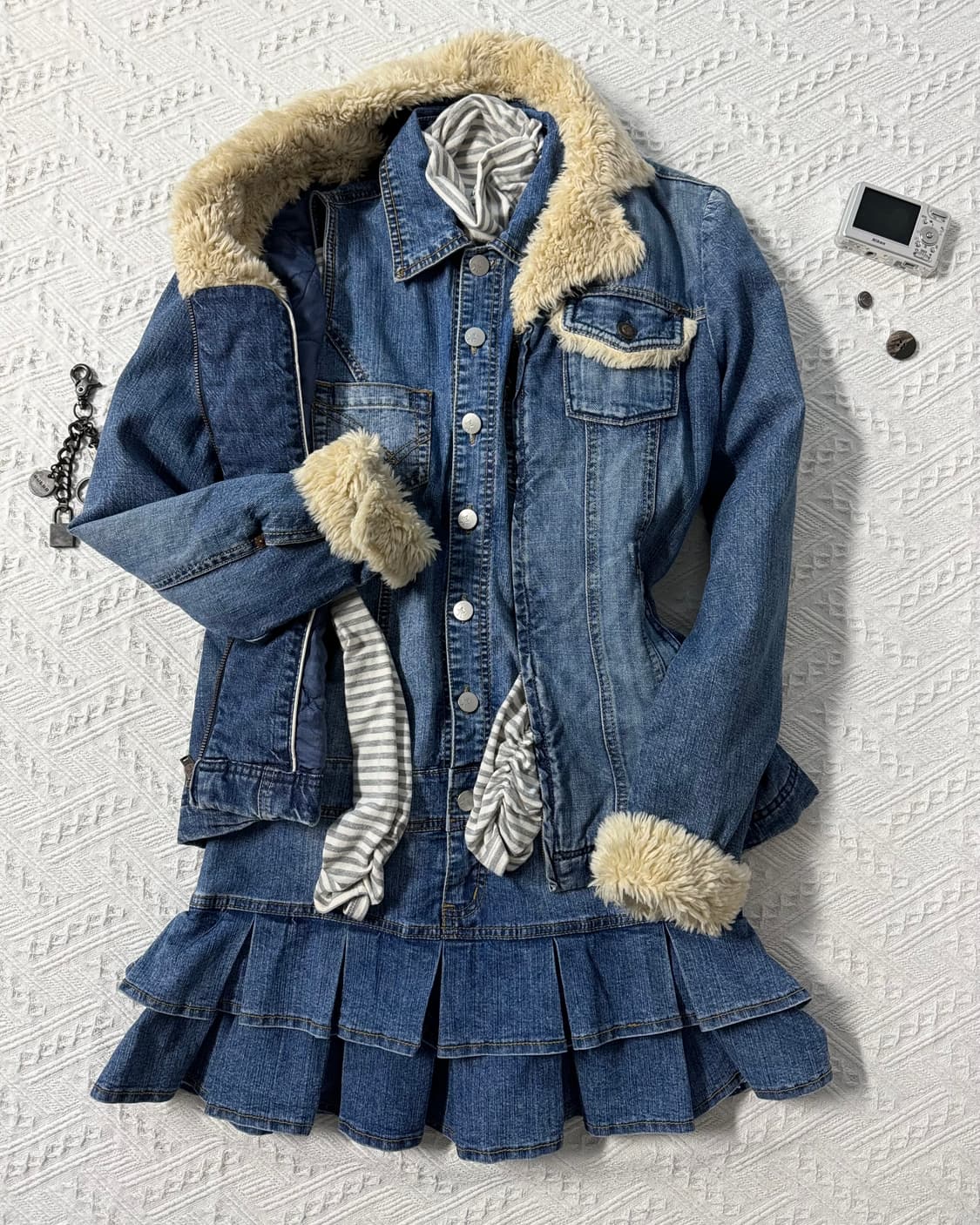 얼진 퍼 트리밍 데님 집업 자켓 상품이미지8