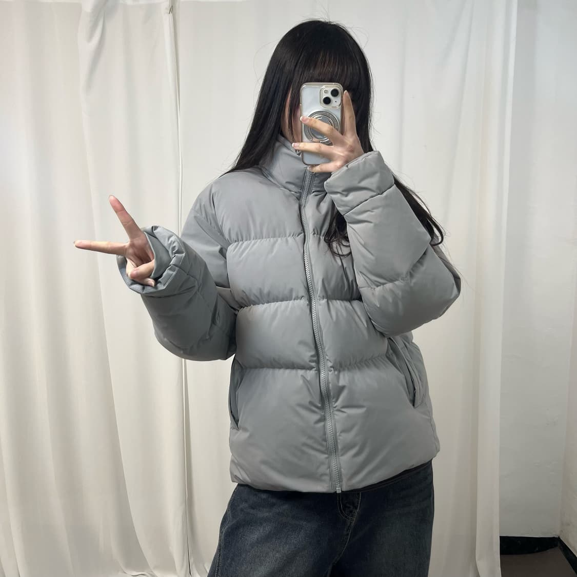 Lafudge Store 700 Fill Power Gray Puffer 상품이미지2