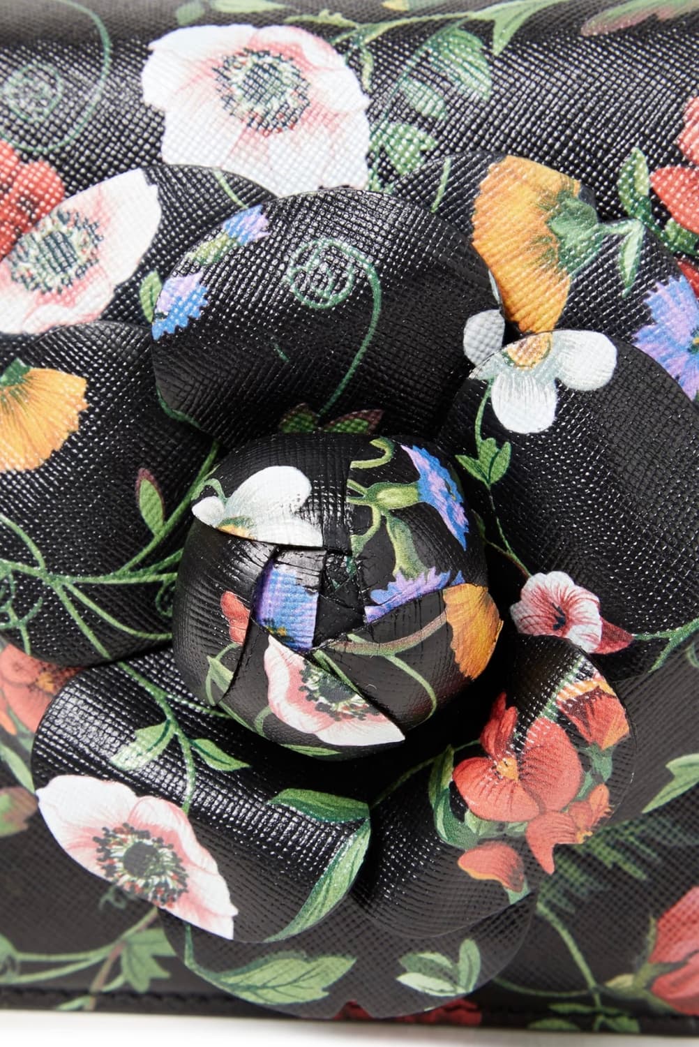 오스카 드 라 렌타 플라워 아플리케 가죽 숄더백 상품이미지4