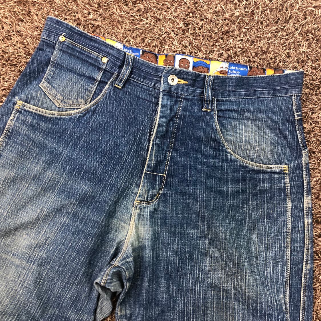 36 플래티넘 후부 00s 올드스쿨 힙합 배기진 데님 팬츠 상품이미지4