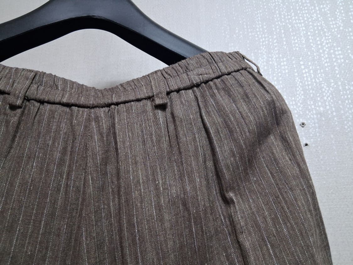 일본구제 beedoro 브라운갈색베이지 린넨 레이어드 레이스팬츠 27까지 상품이미지5