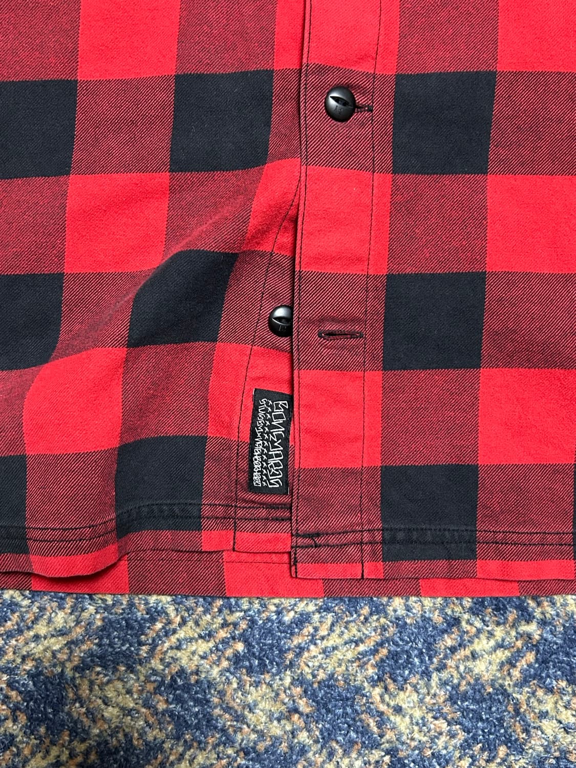 STUSSY x NEIGHBORHOOD 버팔로 체크 반팔 셔츠 레드블랙  상품이미지4