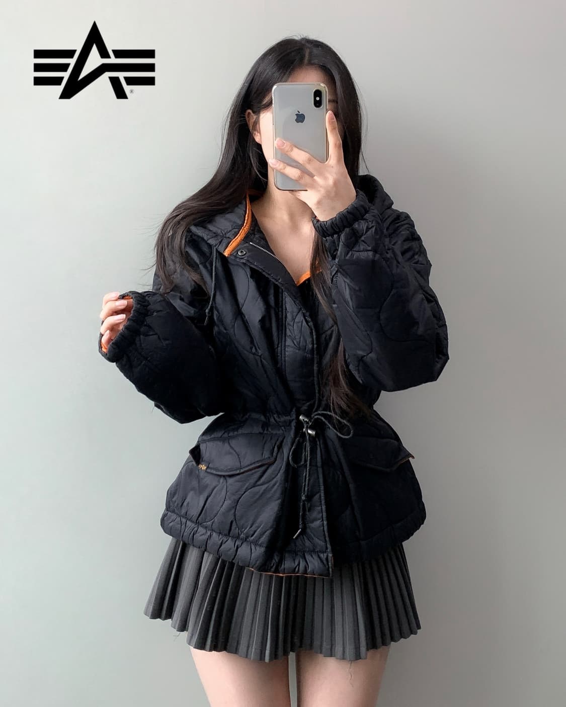 알파인더스트리 퀼티드 후드 자켓 상품이미지2