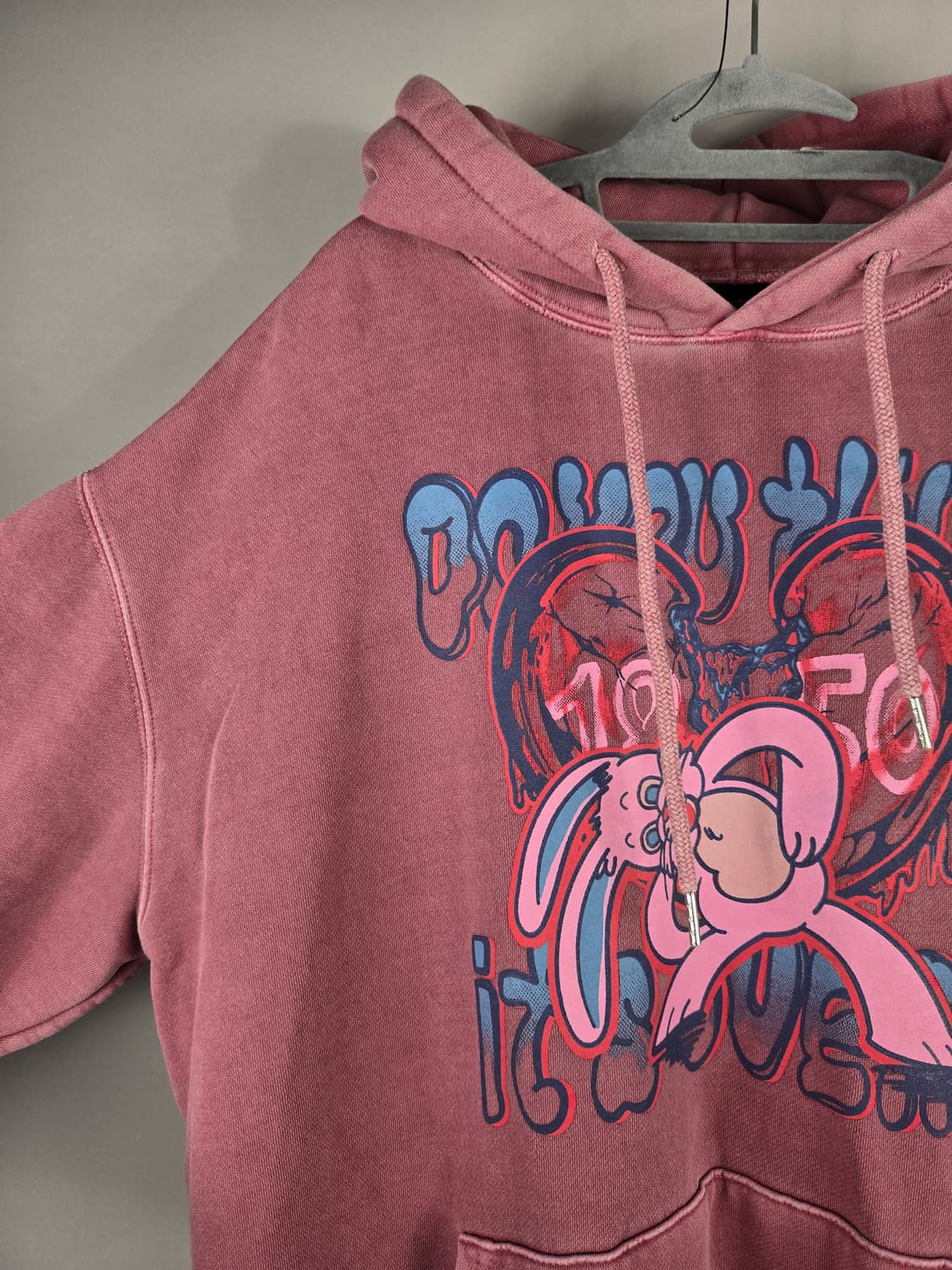 [무료배송]꼼파뇨 M 여성 기모 피그먼트 후드티 인디핑크 상품이미지3