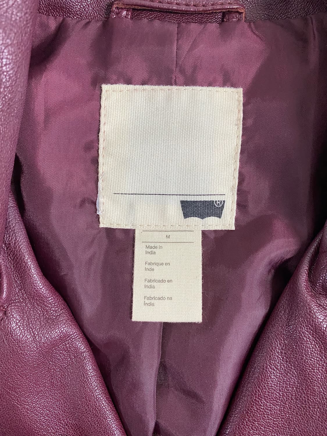 리바이스 버건디 가죽자켓 바이커 자켓 M 상품이미지6