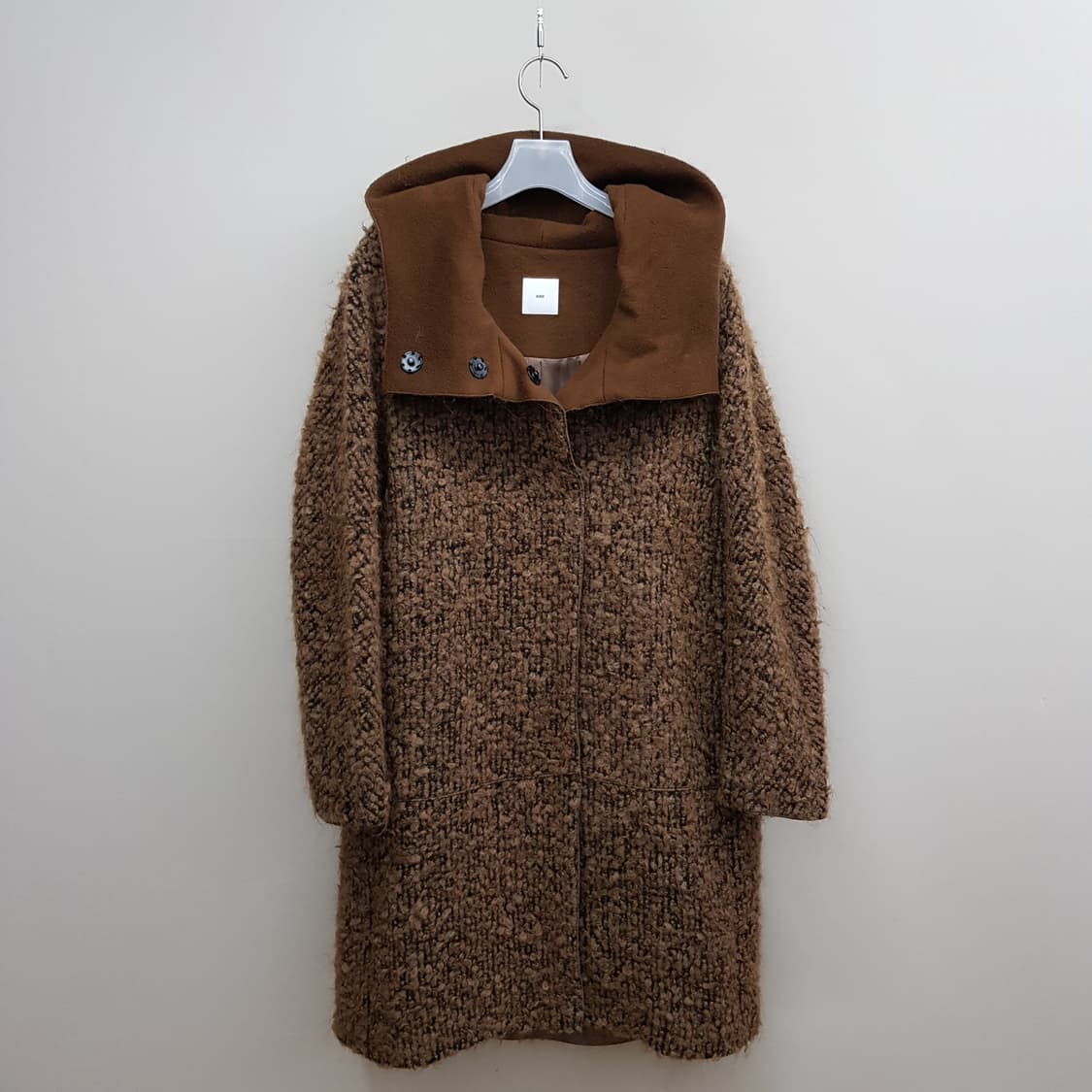 KUHO 구호 부클 텍스처 후드 롱 코트 88-96-165사이즈 상품이미지2