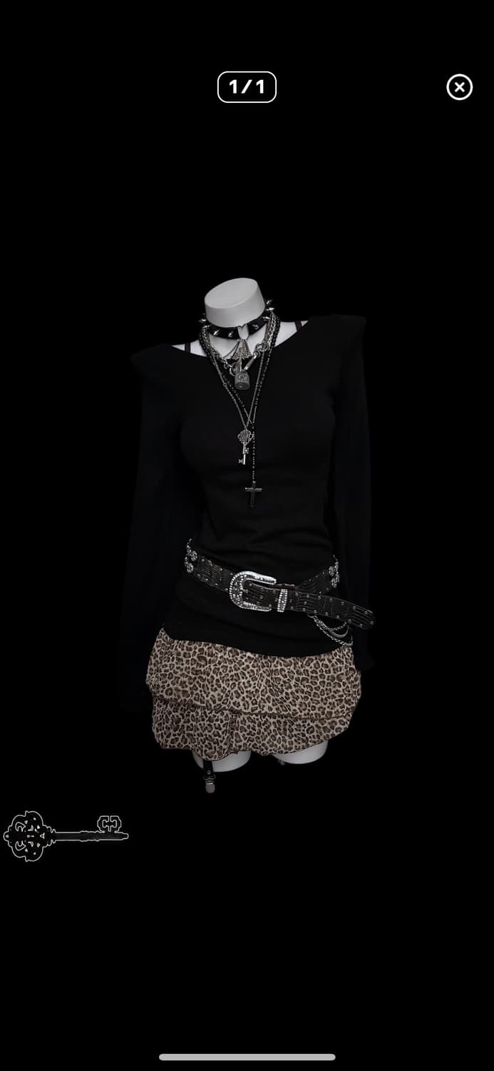 갸루 호피 원피스 상품이미지1