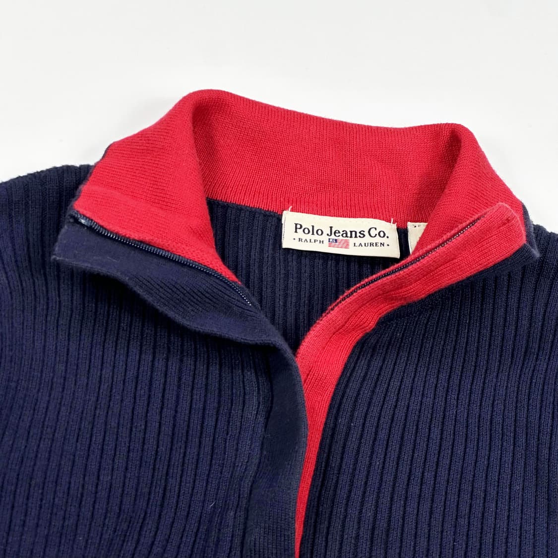 폴로진스 RL 성조기 네이비 반집업 니트 (S 여성추천) 상품이미지3