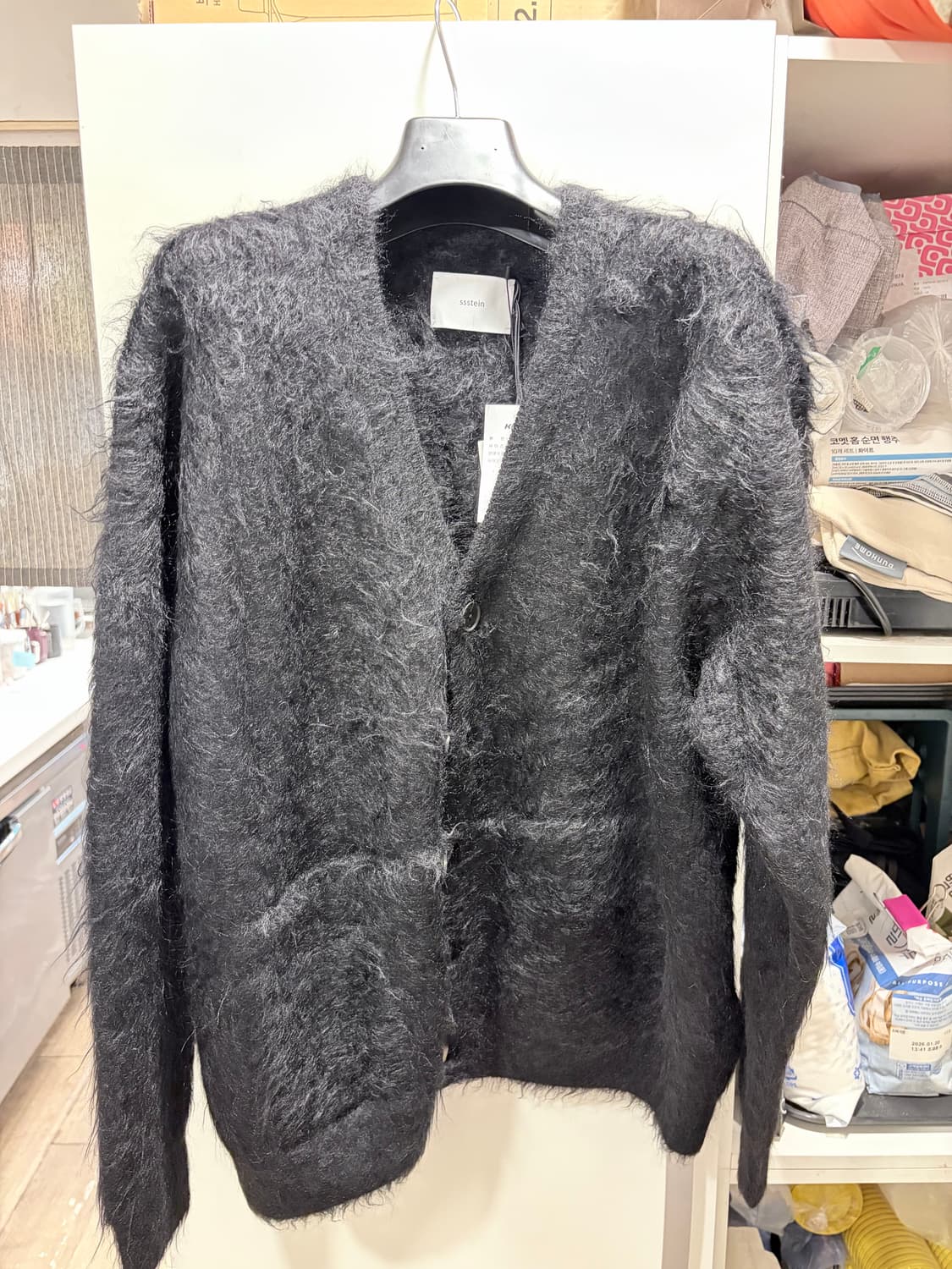 SSSTIEN 25fw 모헤어 가디건 블랙 L사이즈 상품이미지1