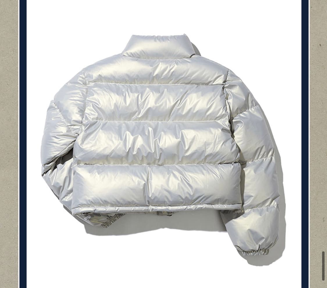 비터셀즈 글로시 크롭 푸퍼 자켓 실버 패딩 상품이미지2