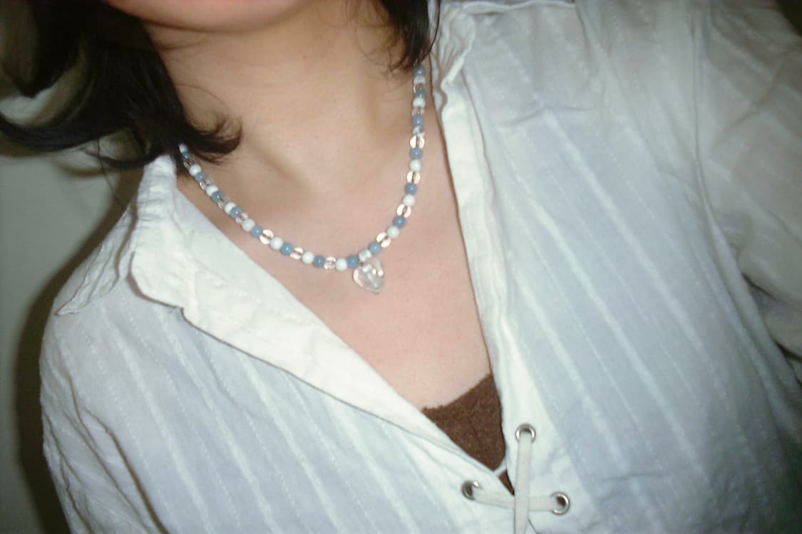 빈티지 비즈 목걸이 blueblue necklace 상품이미지3