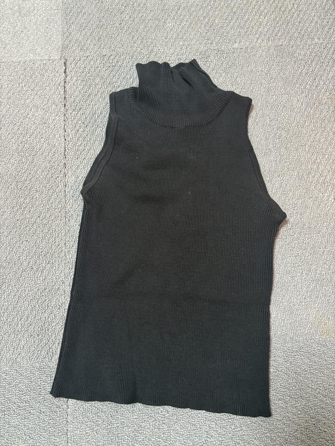 미스치프 오버랩 니트 탑 블랙 M 상품이미지3