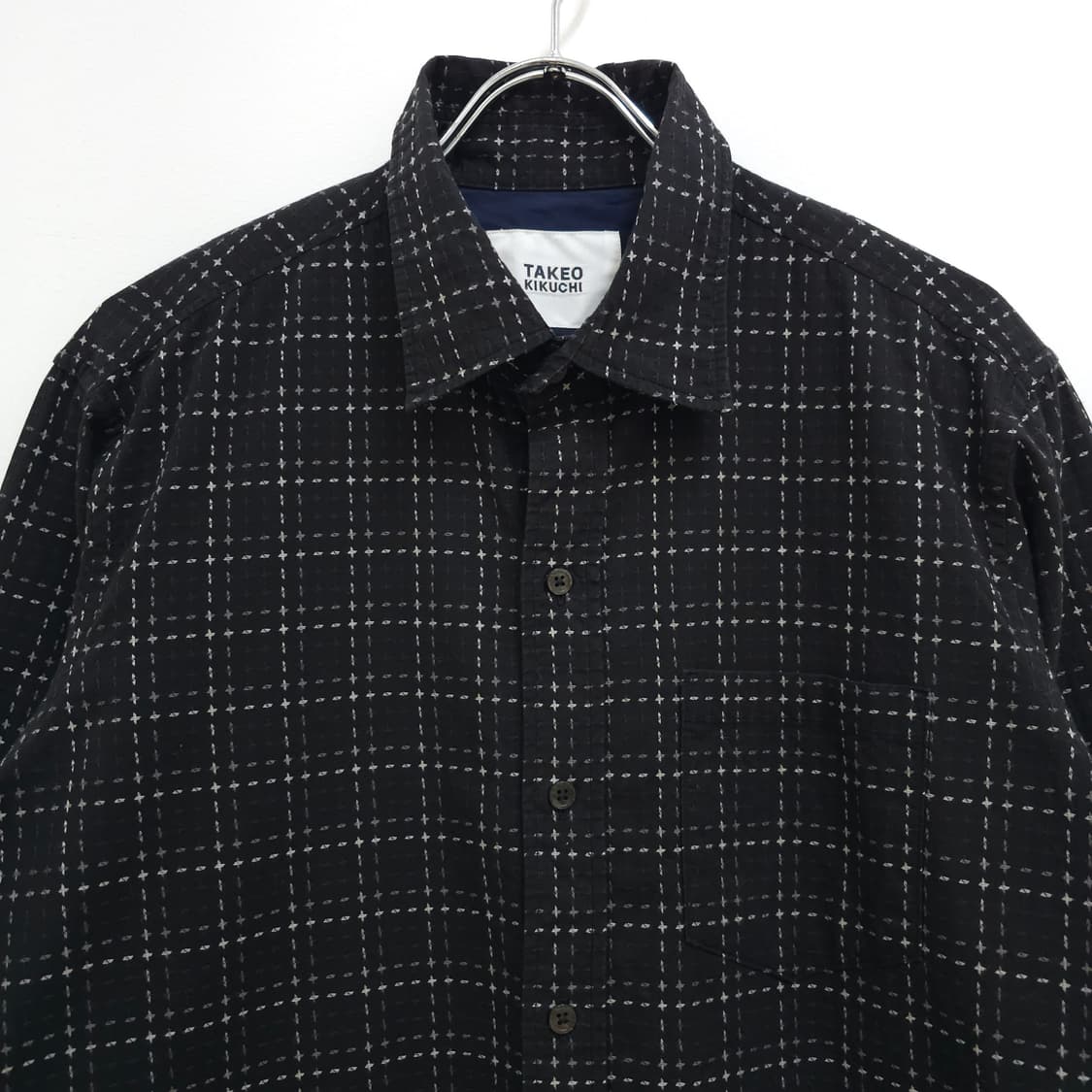 TAKEO KIKUCHI 블랙 플란넬 체크셔츠 상품이미지2