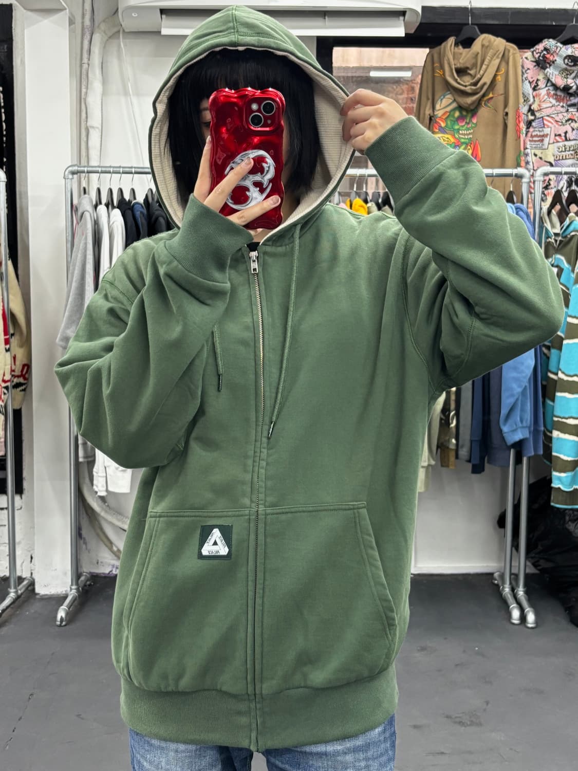 팔라스 패치 로고 써멀 후드집업 상품이미지5