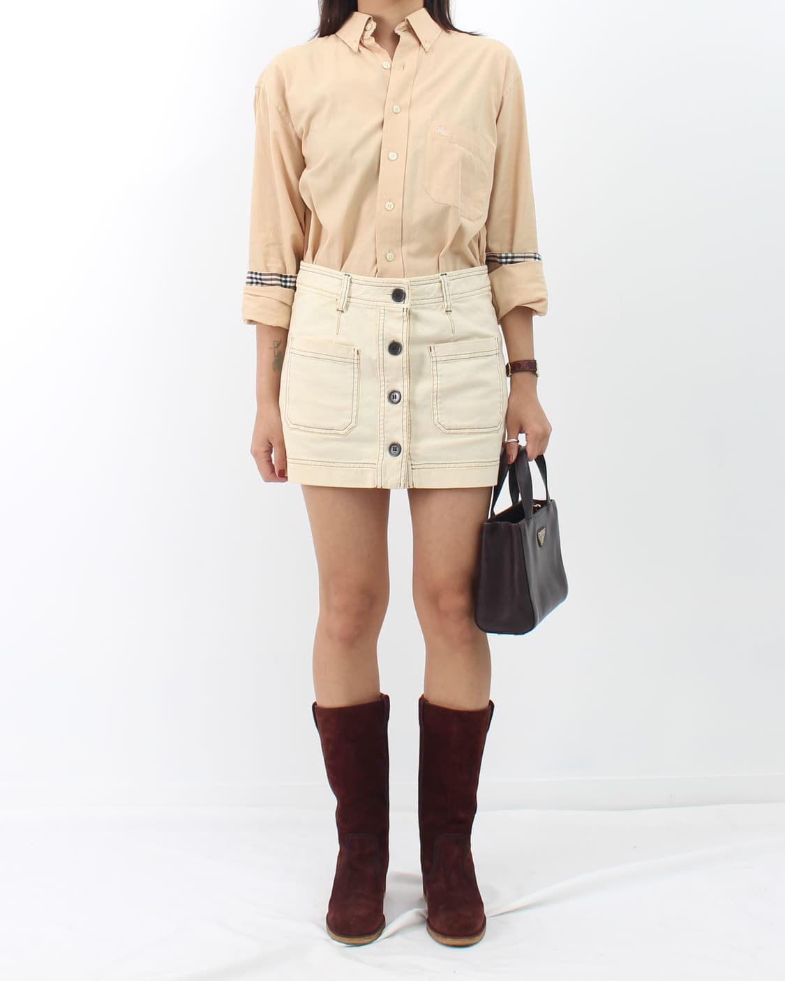 이자벨마랑 에뚜왈 Isabel Marant 아이보리 베이지 스티치 데님  상품이미지6