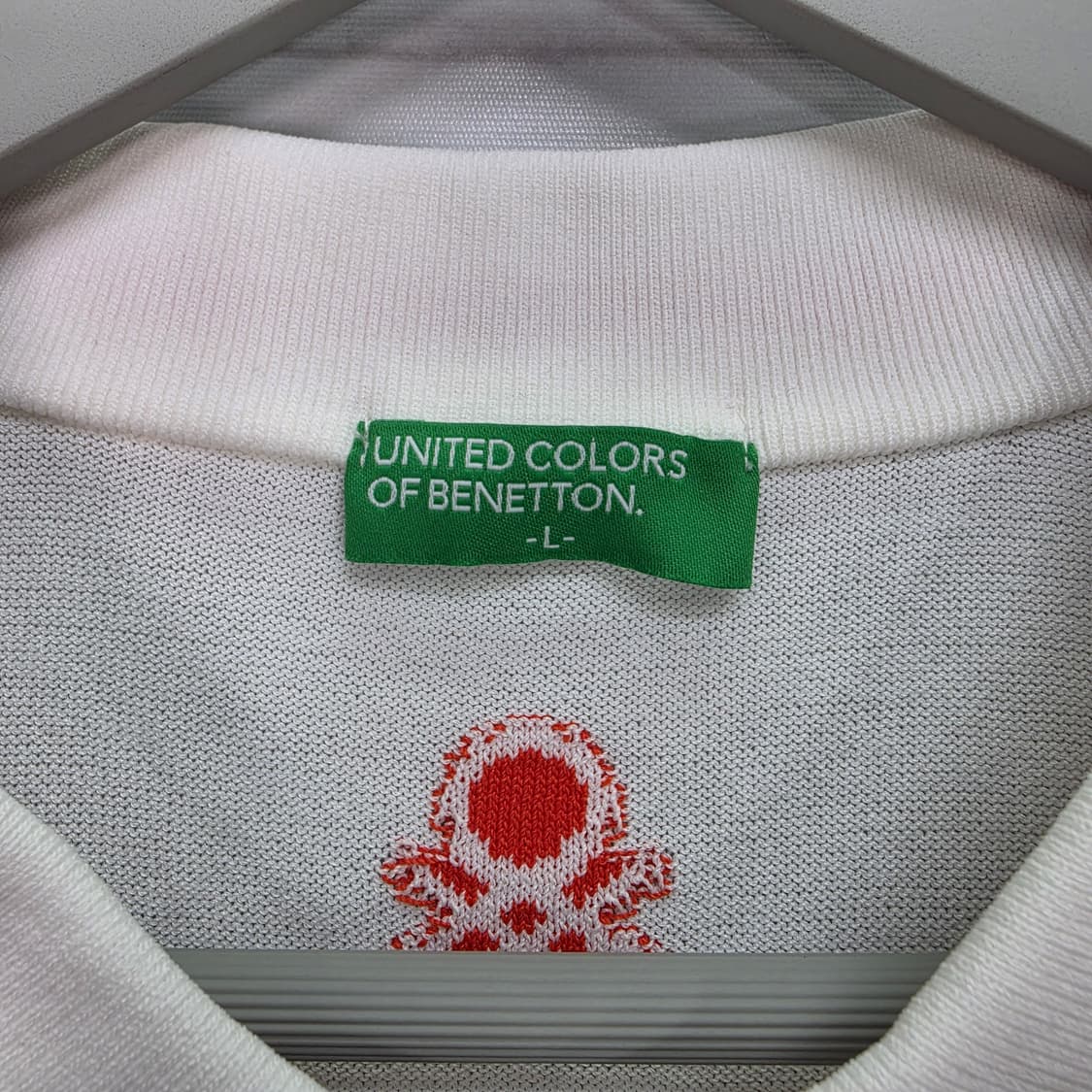 25SS 베네통 여성 반팔 칼라 니트 티셔츠 100(L)사이즈 새상품급 상품이미지9