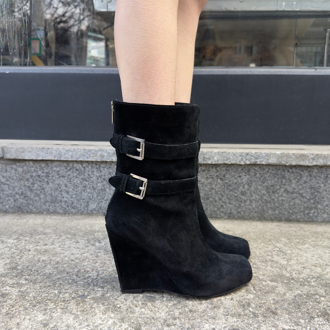 00s 빈티지 마이클 코어스 스웨이드 지퍼 웨지 부츠 상품이미지9