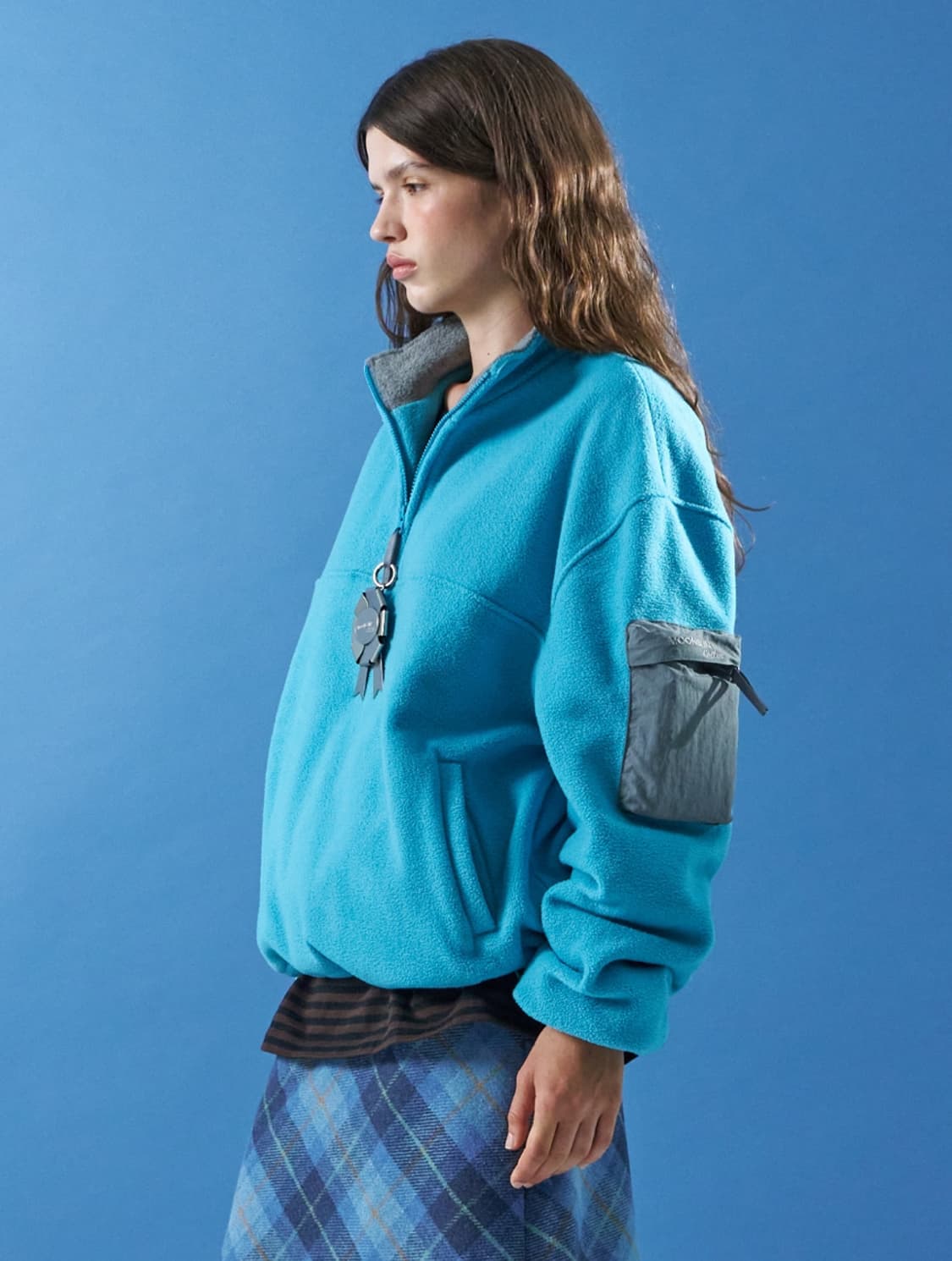 문선_MJ콜라보 하프집업 플리스(블루) 상품이미지3