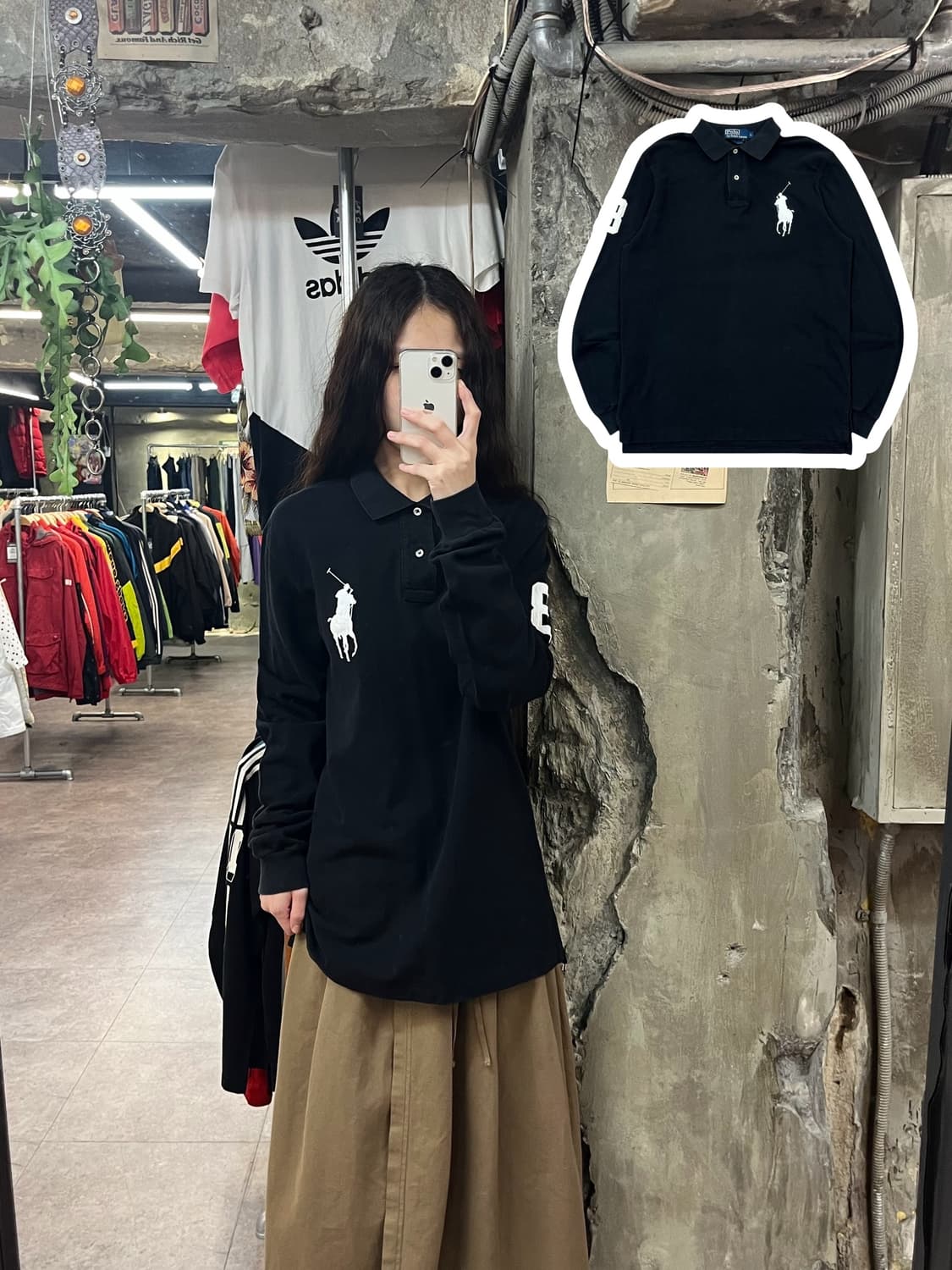 폴로 랄프로렌 빅포니 긴팔 카라티 블랙 L #csz1764 상품이미지1