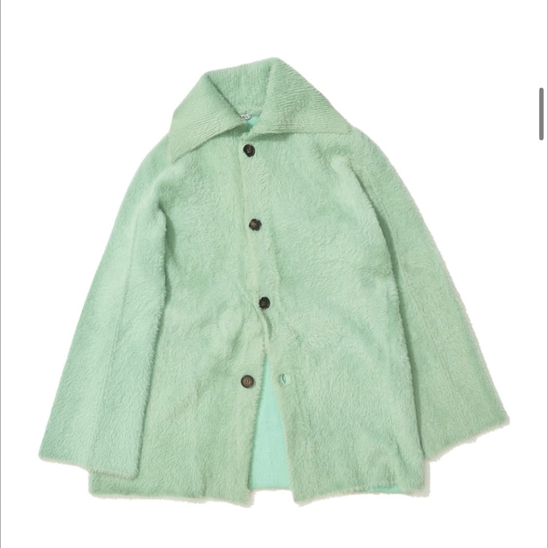 파르티멘토 우먼- 와이드 카라 헤어리 니트 가디건 (민트) 상품이미지4