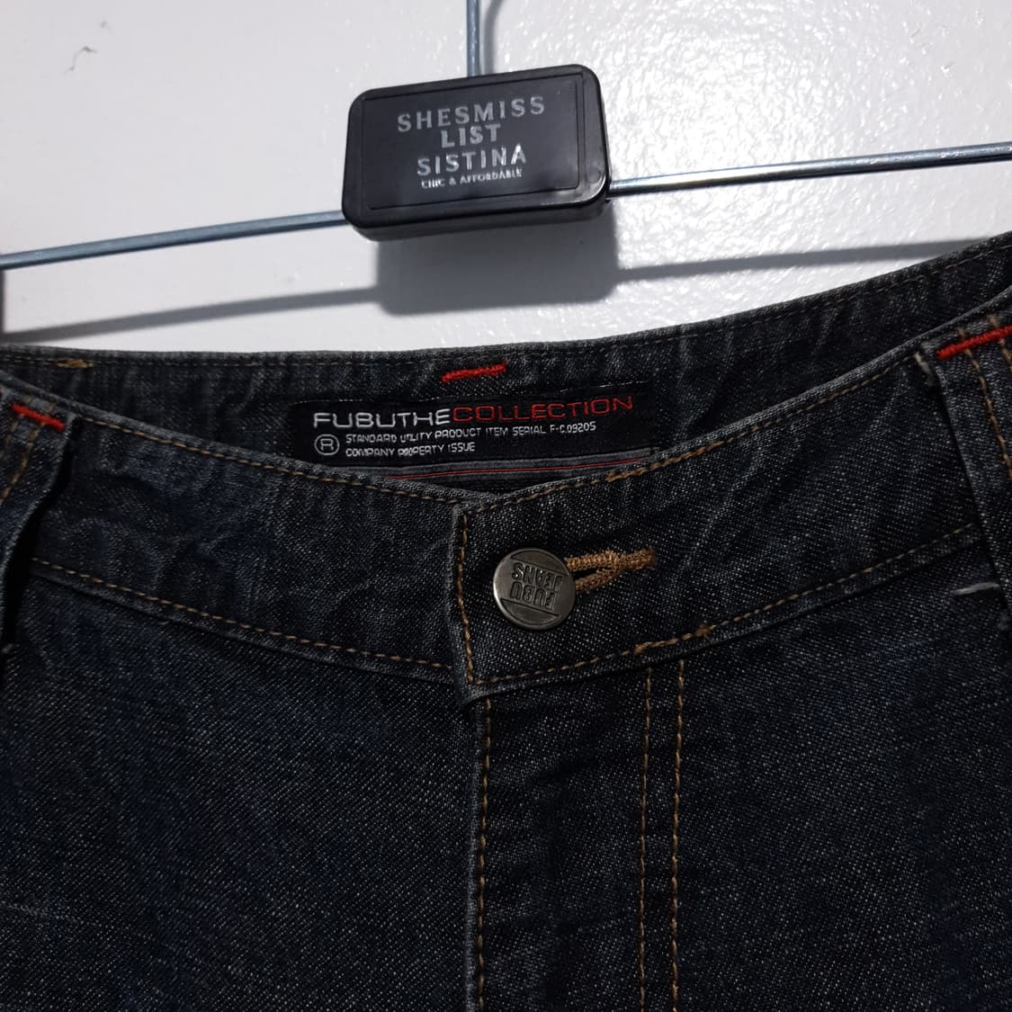 36인치) 후부 빅로고 데님 올드스쿨 힙합 패치워크 와이드 데님 팬츠 상품이미지6