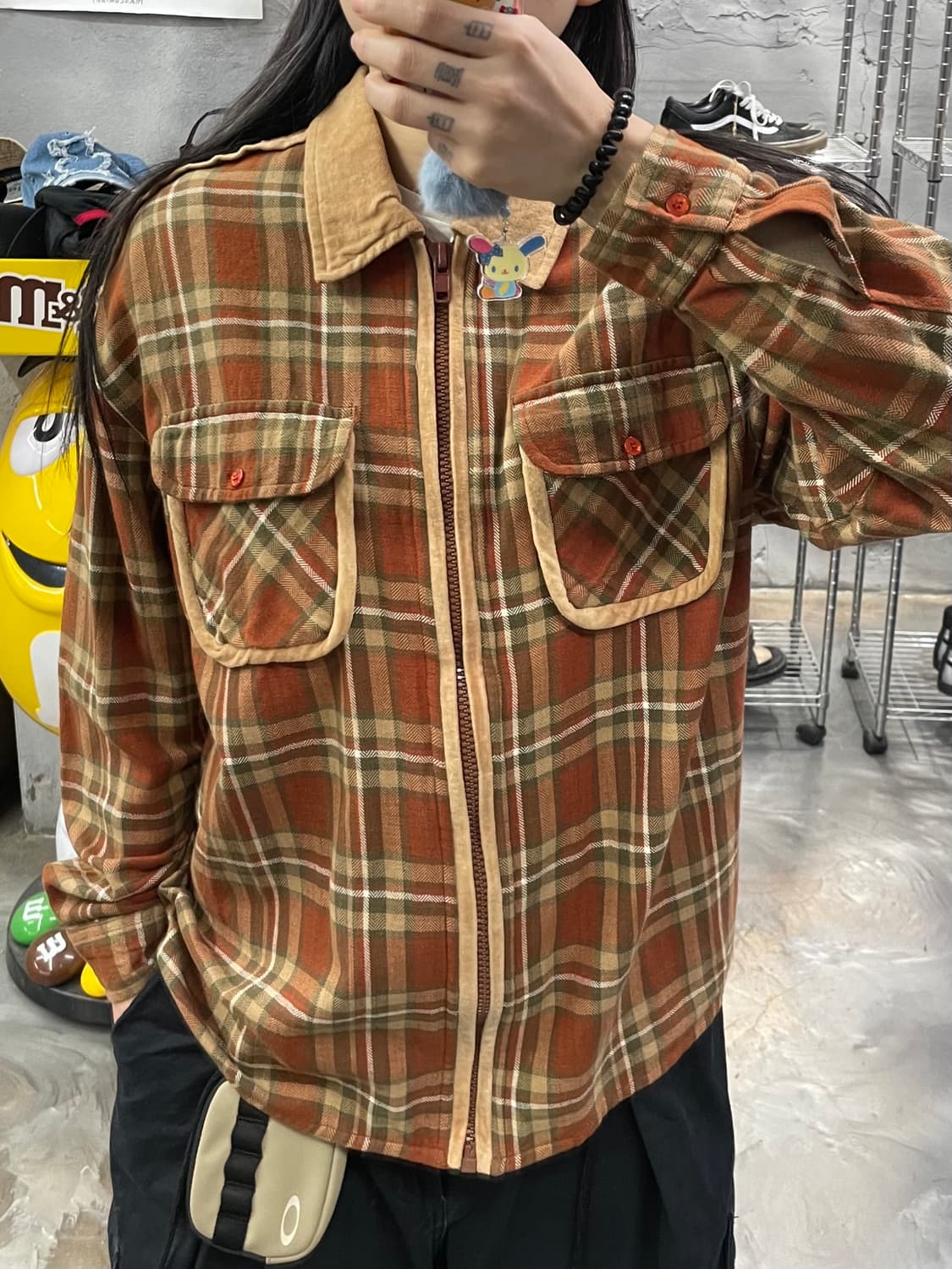 빈티지 타탄 체크 셔츠 집업 상품이미지7
