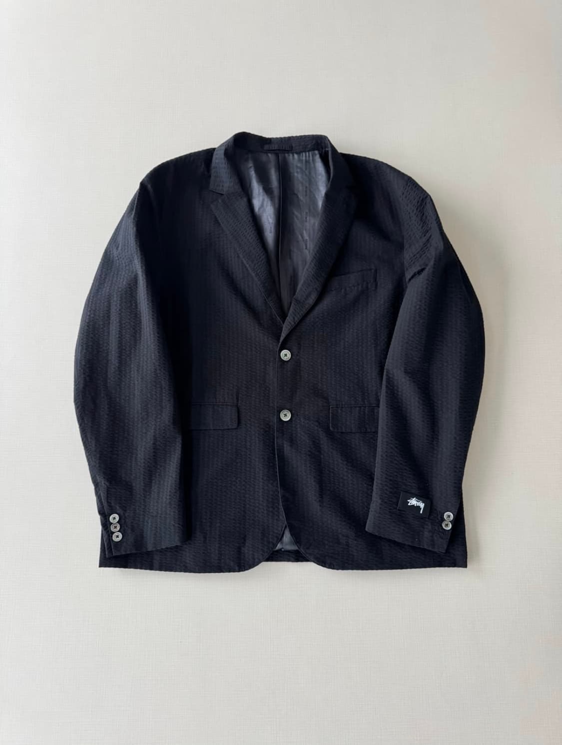 스투시 시어서커 스포츠 자켓 블레이저 블랙 상품이미지1