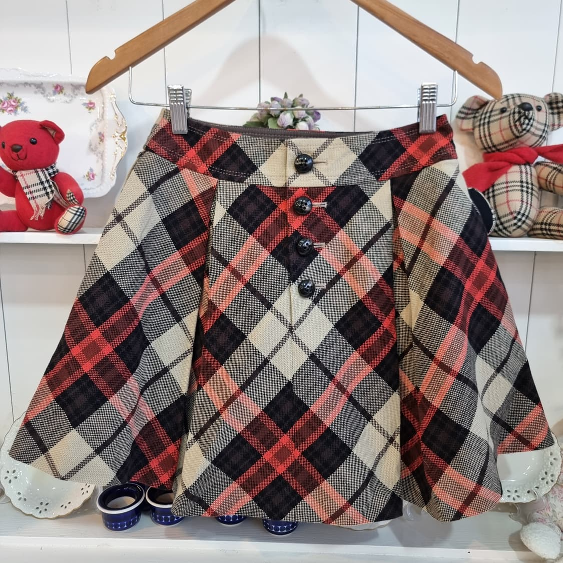 버버리 체크 플리츠 미니스커트 상품이미지4