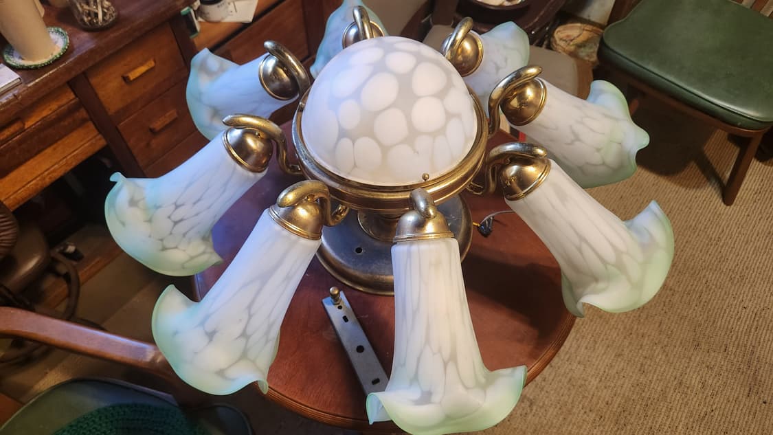 엔틱 상들리에 9구 오팔린 상품이미지2