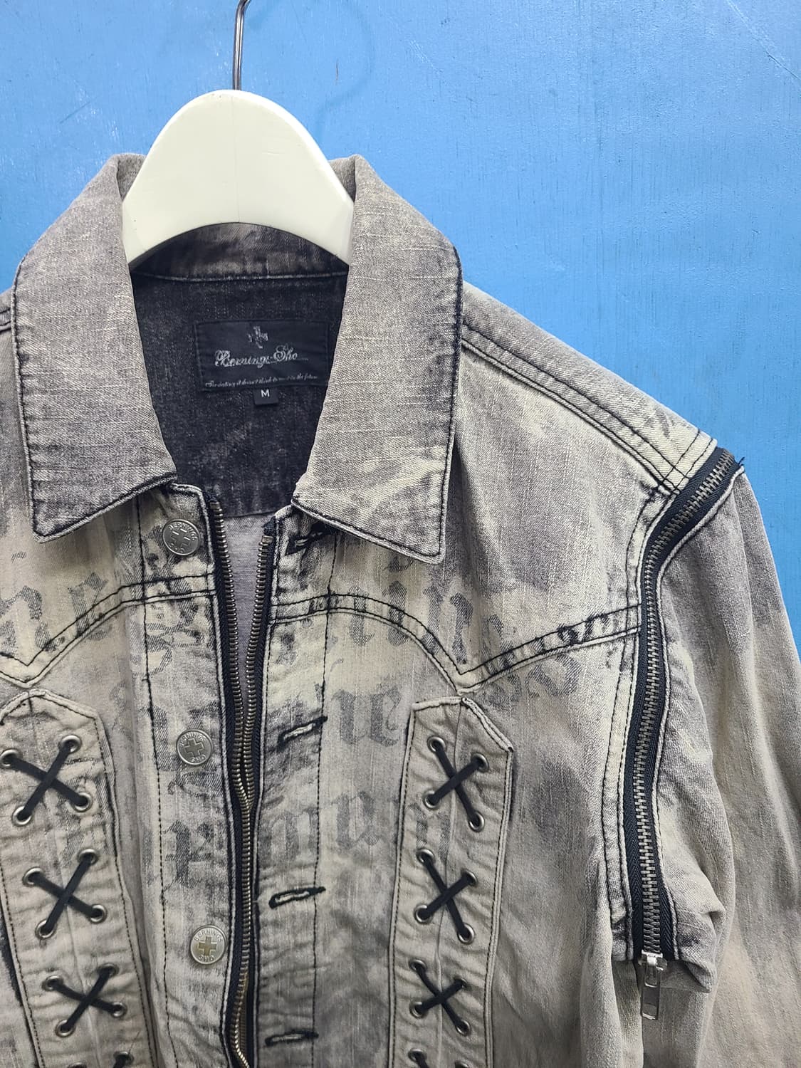 희귀템 일본 그런지펑크 버닝쇼 데님자켓 상품이미지4