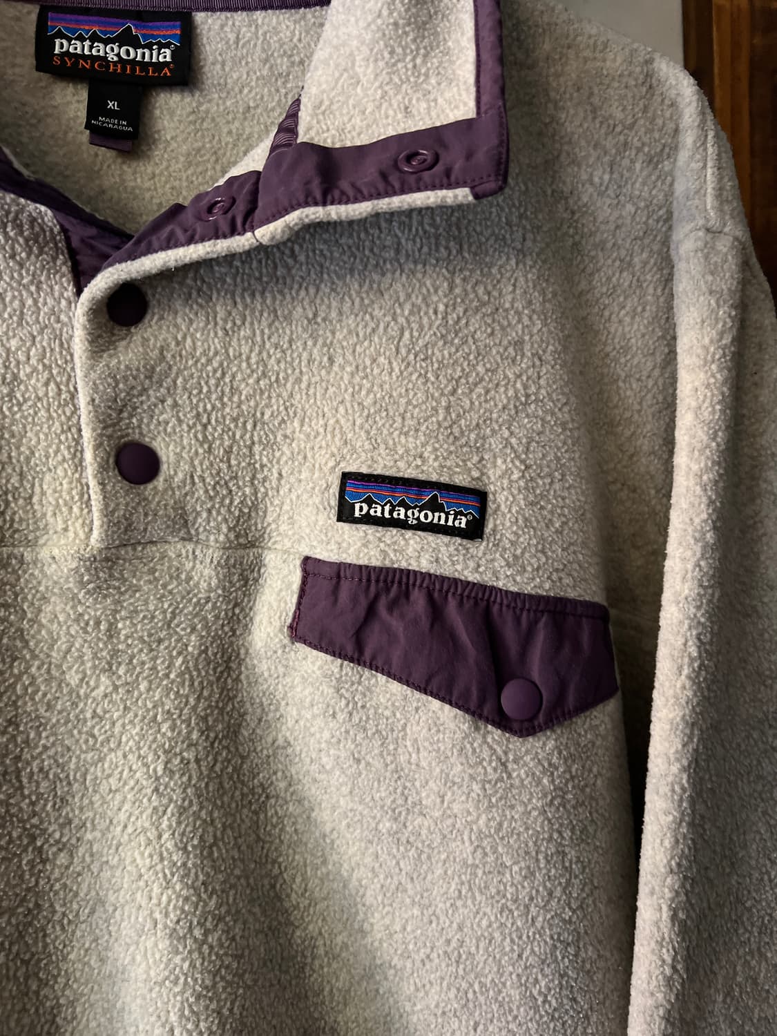 [XL]파타고니아 신칠라 아이보리 아노락 플리스 상품이미지3