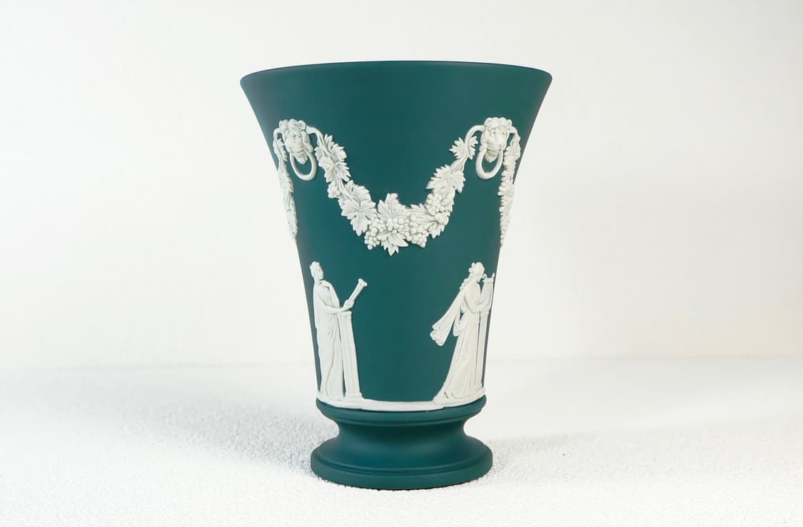 [영국엔틱] 웨지우드 제스퍼웨어 틸그린 사자머리 라지 베이스 화병 상품이미지2