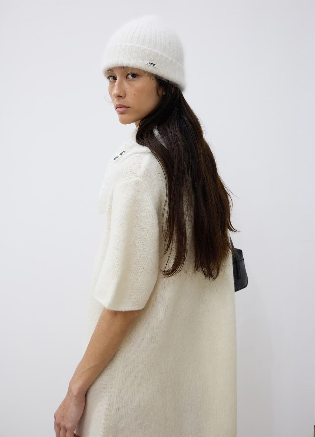 Wool Knit Mini Dress - Ivory 상품이미지3