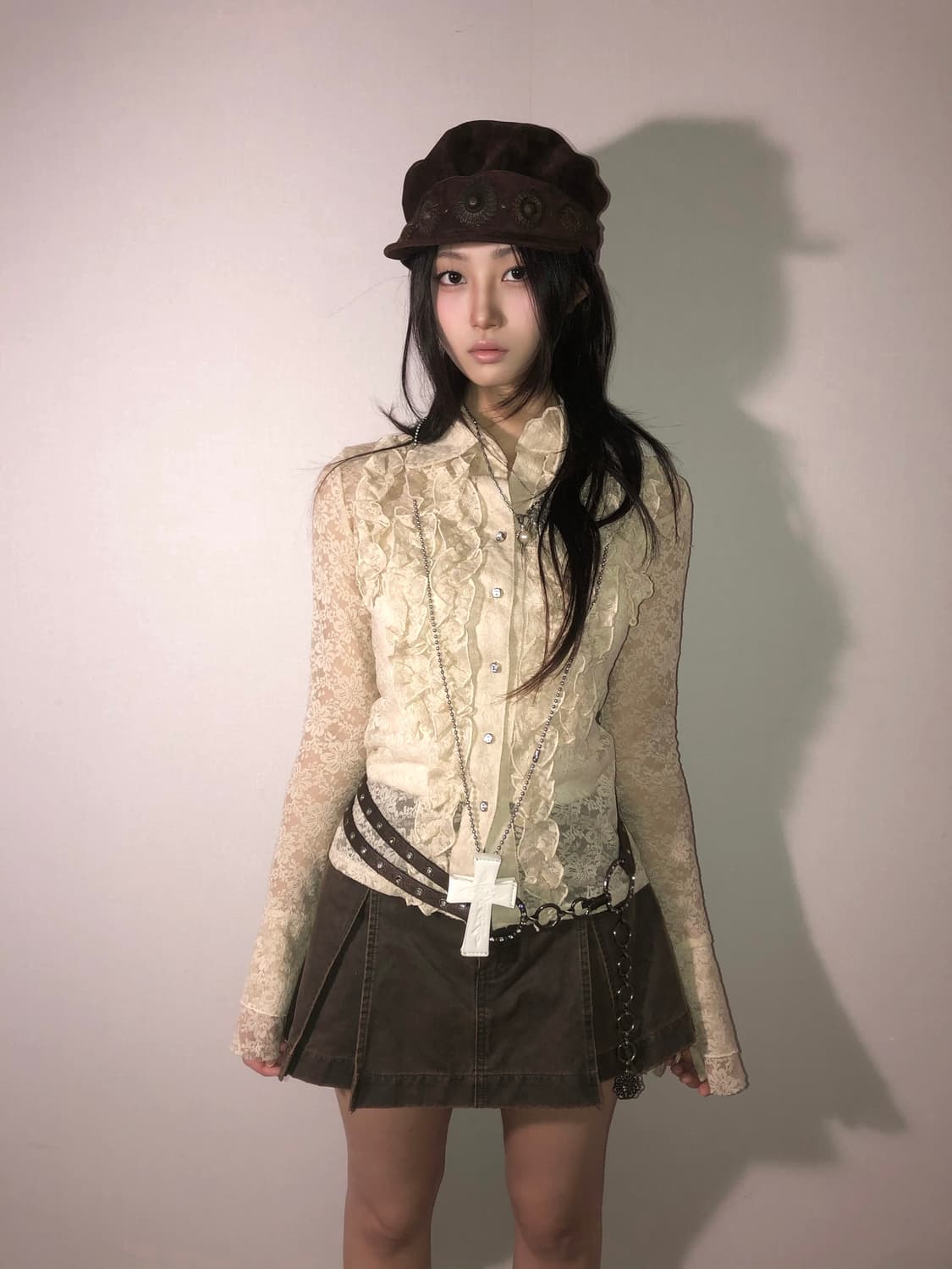 lemon beige fairy lace sheer top 상품이미지5