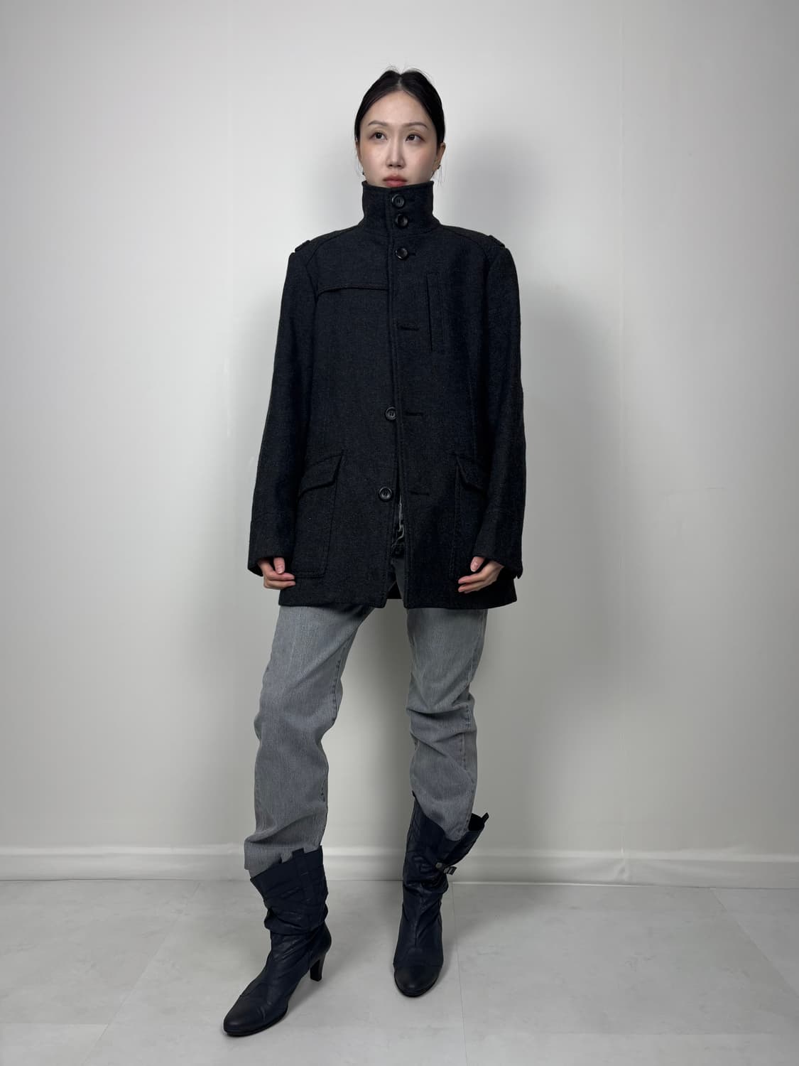 HIGH NECK WOOL JACKET 상품이미지5