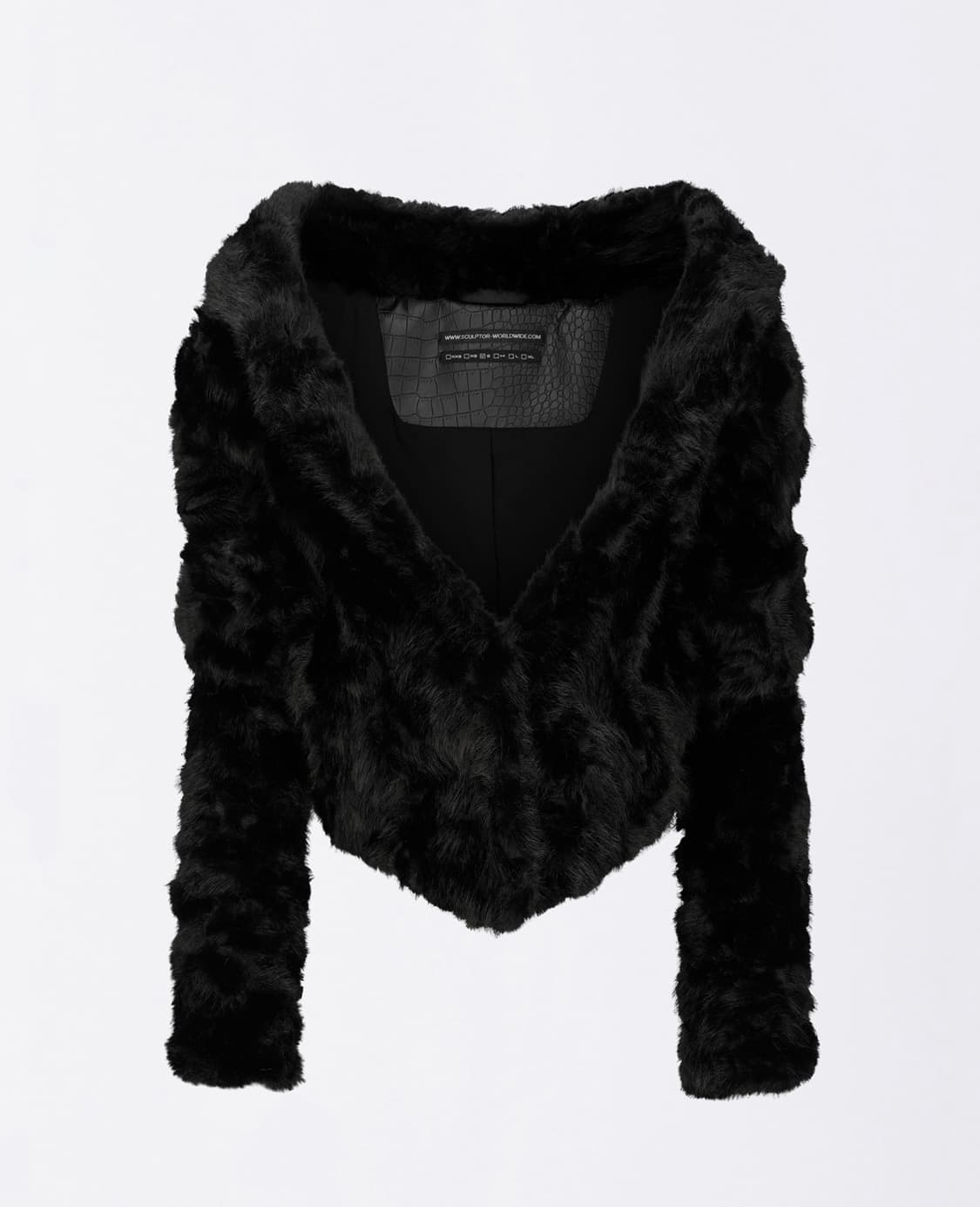 스컬프터 퍼 자켓 Faux Fur Corset Jacket Black 상품이미지2