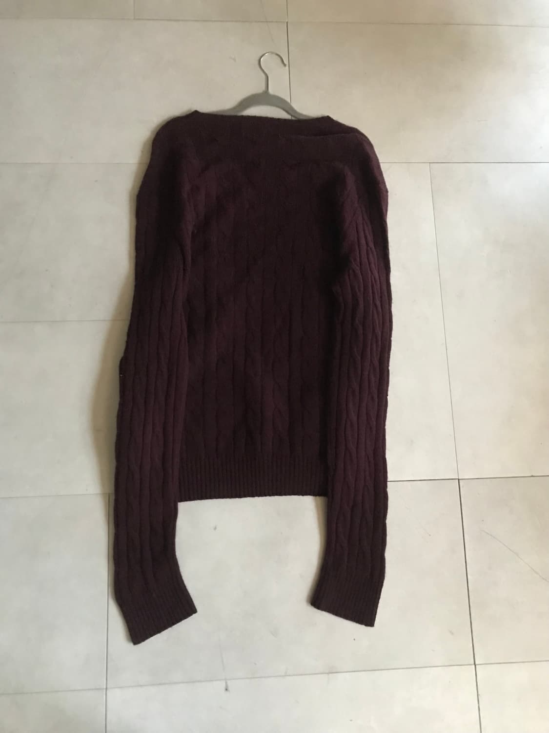 폴로 버건디 케이블 니트 상품이미지8