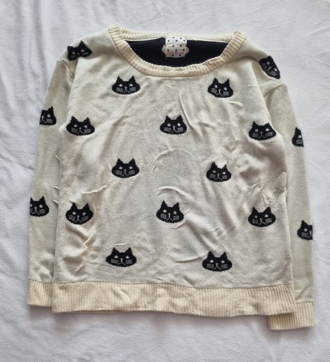 빈티지 모리걸 하구미 갸루 고양이 니트 상품이미지1